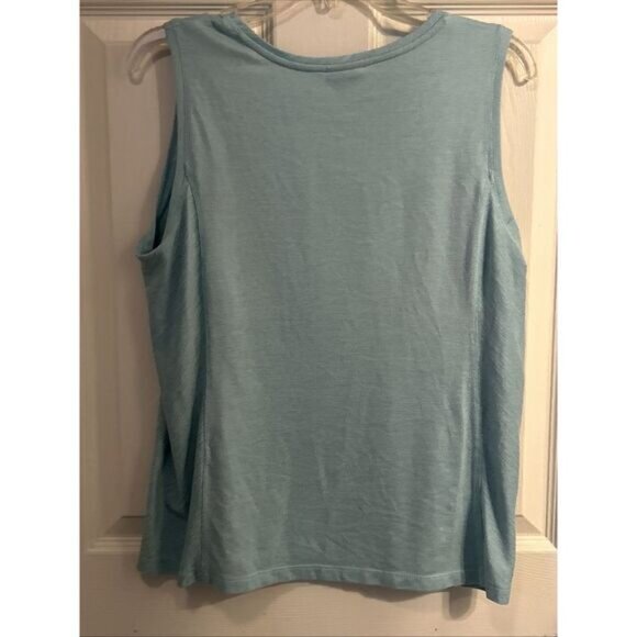 Weekends by Chicos Teal Tank Top Scoop Neck Women's Size‎ 2 / L - Picture 5 of 5